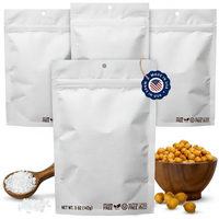 Sachet Doypack Blanc Refermable pour Emballage Alimentaire de Snacks en Vente au Détail