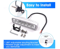 Lampe de travail LED marine In Hooper Boat Accessories 12-24V DC IP66 14W 1632LM Corps en aluminium Support en acier inoxydable 304 Câble de 0,5 m