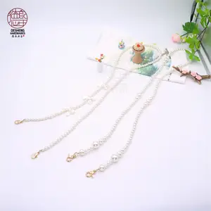 Pearl bow chain luggage handbag Phone lanyard accessories Decorative chain High-end luggage hardware accessories