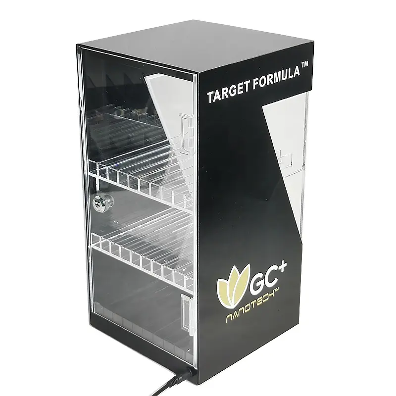 Hoogwaardige Aangepaste Tabak Winkel Teller Display Led Gloeiende Hete Rook Sigaretten Rack Display Case