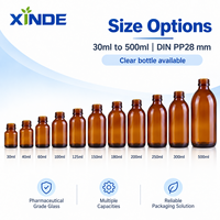 Botol Sirup Kaca XINDE 500ml Botol Tablet Kaca Amber untuk Penggunaan Farmasi atau Kosmetik