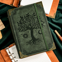 Carnet à feuilles mobiles en cuir PU avec logo personnalisé, journal vintage rechargeable, cadeau