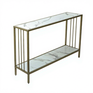 Elegant Gold Metal <b>Console</b> <b>Table</b> <b>with</b> <b>Storage</b> for Living Room Entryway Hallway Side <b>Table</b> Home Decor - Product Image 6