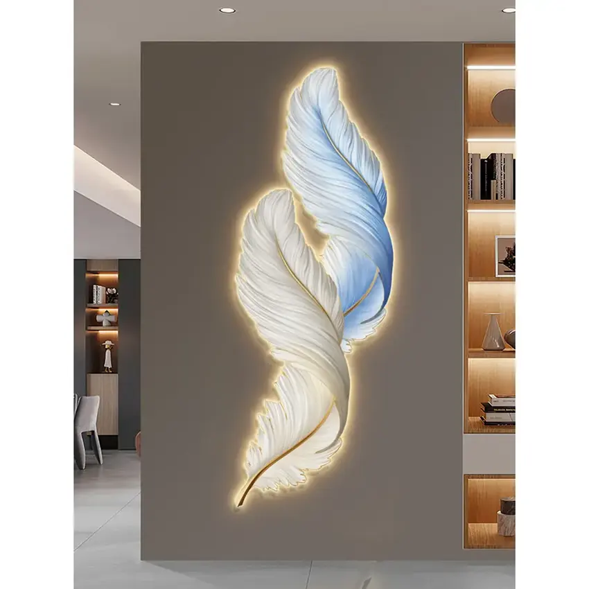 Applique murale moderne à plumes à LED Appliques murales d'intérieur Luminaire Salon Couloir Chambre Décoration Appliques murales
