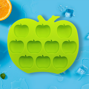 Apple Silicone lce moule de qualité alimentaire moule congélateur facile à libérer Flexible <span class=keywords><strong>bac</strong></span> à glaçons pour la vente en gros par usine de qualité - Product Image 3