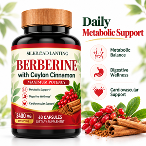 Cápsulas de Berberina con Canela Personalizadas OEM, Alta Potencia, Apoyo al Metabolismo y Equilibrio Hormonal en Mujeres, a Base de Hierbas - Product Image 3