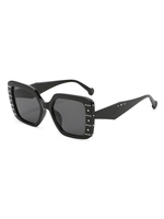 Twooo T1541 Lunettes de soleil mode luxueuses à grande monture incrustées de diamants carrés personnalisés