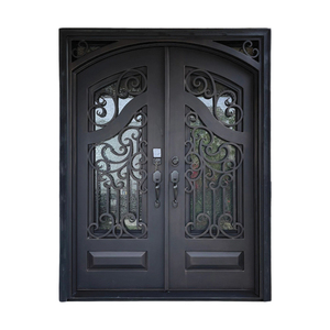 Portes de sécurité en fer forgé <span class=keywords><strong>Porte</strong></span> d'entrée en treillis de séparation Entrée avant élégante et durable - Product Image 2