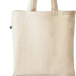 Reciclado bolsa de lona bolsas de Color Natural en la tierra para bolsas de lona hecho con algodón reciclado 15 "W x 16" H