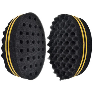 Esponjas de barbero para <span class=keywords><strong>hombre</strong></span>, bobina rizada, cepillo de pelo negro, esponja ondulada, herramienta de barbero, bobinas de estilo Afro - Product Image 3