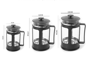 カスタムプラスチックフレームガラス製フレンチプレス耐熱コーヒー＆ティーメーカー、ステンレス鋼フィルターコーヒーブリュワー（家庭・オフィス用） - Product Image 6