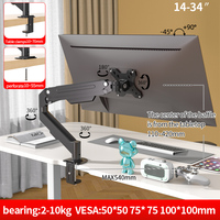 Support d'écran ergonomique en gros pour usine, bras de fixation simple pour écrans de 14 à 34 pouces, rotatif, inclinable, orientable, réglable en hauteur