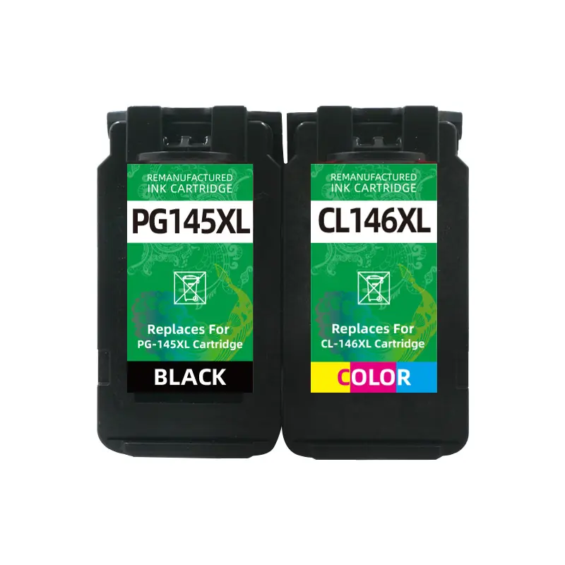 Hicor Hộp mực in phun màu tái sản xuất cao cấp pg145 cl146 pg145xl cl146xl cho máy in 2010 1000 1050 Canon Pixma mg2510