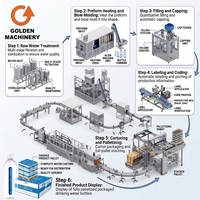 Ligne de production d'eau, usine d'embouteillage de 20L, ligne d'eau conforme aux normes TISI, machines d'embouteillage approuvées CE ISO A-Z