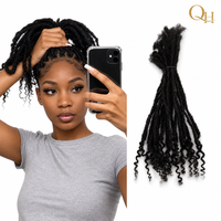 Extensions de cheveux humains au crochet Premium Inter Curly Locs, 6-30 pouces, 0,3 cm, couleur naturelle, faits à la main, doux, légers, longue durée