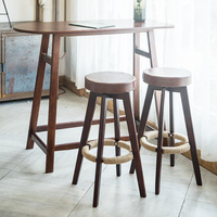 Günstige Flachpack-Möbel Moderner Holz-Drehhocker für Esszimmer, Kücheninsel und Café-Theke