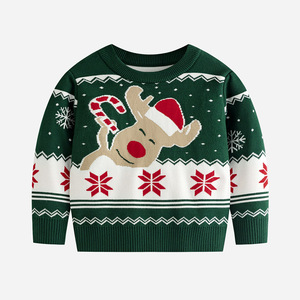 2024 Custom Design New Kids <strong>Christmas</strong> Sweater Boy Baby Cute Elk Cartoon Pullover <strong>Girl</strong> Autumn <strong>Jumper</strong> - Product Image 1