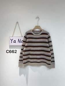Pull en <span class=keywords><strong>laine</strong></span> mélangée à rayures, effet cachemire, pour femmes, col rond, manches longues, tricoté, doux, chaud, décontracté, à porter au quotidien en hiver - Product Image 6