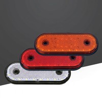 Feu de gabarit latéral ovale à LED, réflecteur prismatique en nid d'abeille, bande SMD, 3 couleurs, 24V, pour camion, remorque, bus, poids lourd