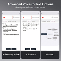 Enregistreur vocal IA multilingue avec transcription et traduction en temps réel, résumé, contrôle par application, enregistreur audio portable pour le bureau