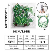Patchs thermocollants brodés en tissu vert pour la Saint-Patrick, motif feuille de cactus, décoration de vêtements, appliques, vente en gros, patchs personnalisés