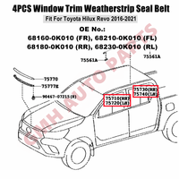 Joint d'étanchéité en caoutchouc pour la bande de seuil de porte extérieure pour Toyota Hilux Revo 15-23, moulage de fenêtre, joint d'étanchéité de bande de seuil