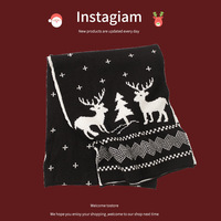 Écharpe tricotée de Noël pour femme, cadeau d'hiver, polyvalente, mignonne, coupe-vent, chaude, épaisse, rouge, en polyester et coton, longue