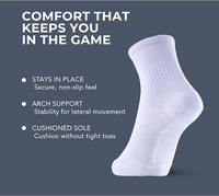 Chaussettes de sport confortables avec soutien de la voûte plantaire et amorti en coton biologique pour pickleball et tennis