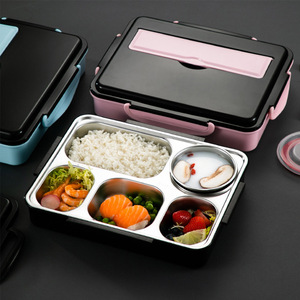 <span class=keywords><strong>Plateau</strong></span> <span class=keywords><strong>repas</strong></span> en acier inoxydable avec 5 <span class=keywords><strong>compartiments</strong></span>, boîte à lunch pour enfants, boîte bento à <span class=keywords><strong>4</strong></span> <span class=keywords><strong>compartiments</strong></span> pour étudiants - Product Image 1
