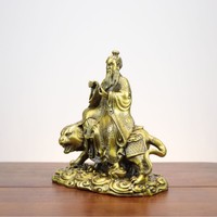Statue en laiton de Zhang Daoling, maître céleste, divinité taoïste, figurine, OEM personnalisé pour l'autel et la protection du Feng Shui