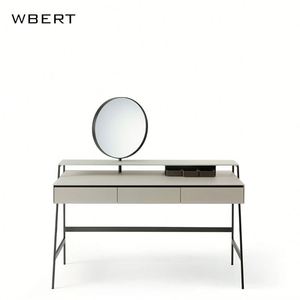 WBERT-Tocador moderno para dormitorio, tocador de maquillaje, moderno, minimalista, contemporáneo, luz, hotel, Luna, espejo, tocador - Product Image 4