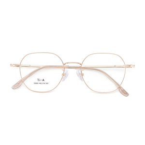 Montures de lunettes de luxe en titane, monture ronde complète, légères, design hexagonal, unisexe, verres en résine 33083 - Product Image 2