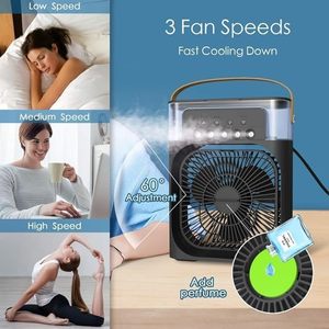 Ventilateur rafraîchisseur d'air évaporatif <span class=keywords><strong>portable</strong></span> 2-en-1 rechargeable par USB pour petits appareils électroménagers - Product Image 3