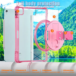 เคสแท็บเล็ตใสสำหรับ <span class=keywords><strong>iPad</strong></span> Air 13 2025 2024 <span class=keywords><strong>iPad</strong></span> Pro 12.9 ''<span class=keywords><strong>2022</strong></span> 2021 2020 2018ช่องใส่ดินสอที่ใส่ซิลิโคนขาตั้ง - Product Image 6