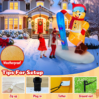 Homme en pain d'épices gonflable de Noël avec lumières LED, décoration géante gonflable pour jardin extérieur, fête de Noël