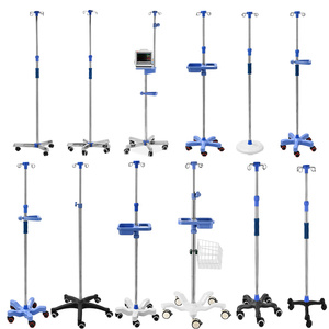 Stand de perfusion d'hôpital de sortie d'usine support de goutte à goutte médical support de perfusion Mobile réglable personnalisé support de poteau IV en acier inoxydable - Product Image 1