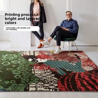 Alfombra de Poliamida (Nylon) de Alta Calidad con Logotipo Personalizado Impreso, Diseño Geométrico Abstracto Cuadrado y Grueso, Impermeable