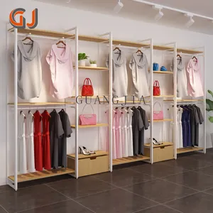 Shopping mall fashion clothes display shelf clothing display stand supermarket clothes stand