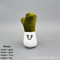 Schattig groente- en fruithanger, ui, gember, knoflook sleutelhanger, pluche pop, unisex, PP katoen gevuld, onderzeese arbeid, hotpot restaurant