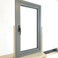 Ventanas francesas de alto impacto para sótanos, ventanas abatibles de aleación de aluminio.