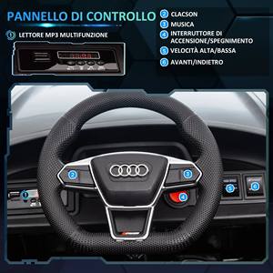 HOMCOM Coche Eléctrico para Niños 5 Años con Licencia Audi, Control Remoto y Música, Negro - Product Image 5