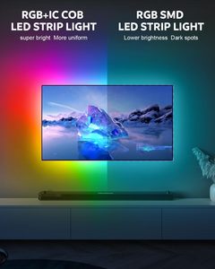 Bande <span class=keywords><strong>LED</strong></span> de rétroéclairage TV WS2811 USB 5M 3M RGB <span class=keywords><strong>5050</strong></span> SMD, contrôle par application, 30 <span class=keywords><strong>LED</strong></span>/m, pour téléviseurs 32-65 pouces, installation facile, synchronisation musicale - Product Image 3