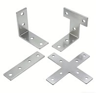 Support d'angle standard en acier inoxydable brossé en forme de L pour armoire, structure triangulaire, vente en gros