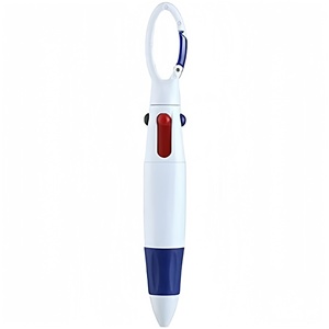 Custom Logo 4-in-1 Multi-color Shuttle Pen With Carabiner Clip <b>Creative</b> Promotional <b>Gift</b> Pen for Trade Show Giveaway Bulk Sale - Product Image 2