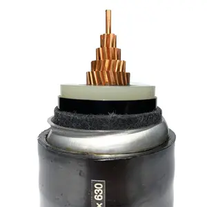 Aislamiento XLPE de cable 100 kV 132 kV 33kv alto voltaje 1x240mm2 630mm2 1000mm2 XLPE PVC cable de cobre