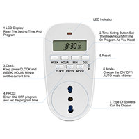 Temporizador Digital Electrónico Multifuncional de 16A y 230V para Uso Residencial