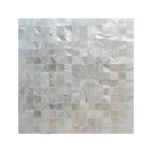 Deliverystone ready stocks super white neat square mother of pearl shell mosaic panel tile