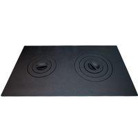 Plaque de cuisson en fonte avec anneaux amovibles pour poêle à bois, four et barbecue