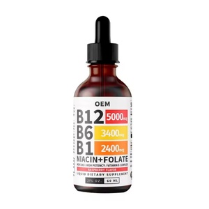 Gotas de Vitamina B12 Líquida de Frambuesa de Marca Privada OEM para Adultos, 60 ml, Mejora la Inmunidad, Vitamina Vegetal Cordine - Product Image 1