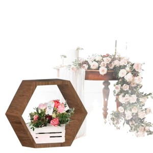 Hexagonal Wooden Wall <b>Shelf</b> Floating Storage Rack For Living Room Decorative Display Geometric Design Wall Mounted Type - Product Image 5